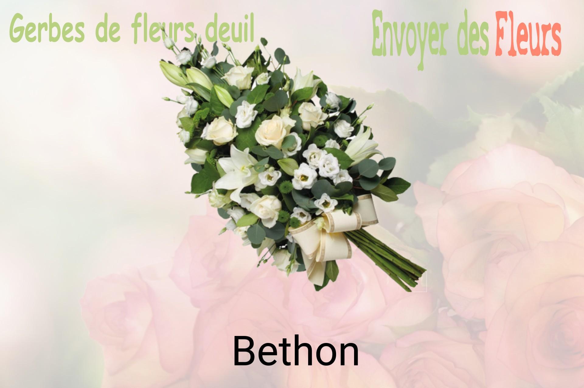 Gerbe de fleurs de deuil livrée à Bethon